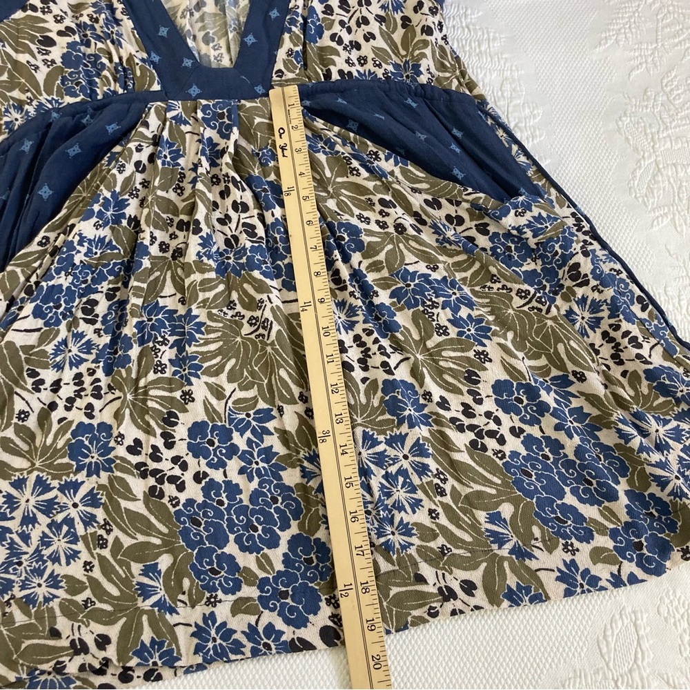 Free People Talulla Printed Mini Dress pockets cottagecore rayon size M - Picture 11 of 14